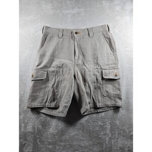 Schnees Cargo Shorts Mens 36 Fit 35 Beige Bozeman Montana Seat Panel *Read